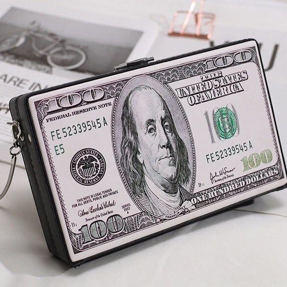 Handbags - $100 Bill Shoulder Bag or Clutch Money Purse